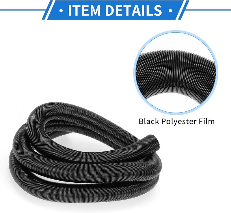 VekAuto 1 Pc Car Heater Duct Pipe 25mm ID 250cm Max l Warm Air Ducting Hose Car Truck RV Bus Van Boat Aluminum Foil Black - Image 4